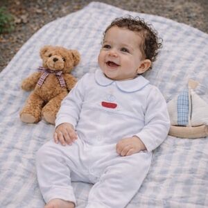 Little English Classic Sailboat Romper – Size 0-3 Months